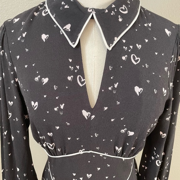 Parker Kaylin Heart Print Keyhole Dress Size 4 - Picture 2 of 8